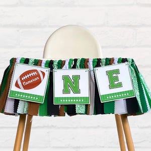 Personalized Football High Chair Banner, First Year Down Birthday Party Decoration