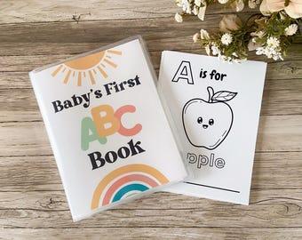 Boho Sun ABC Coloring Book, Baby Shower Activity, Baby's First Book (PRINTED)