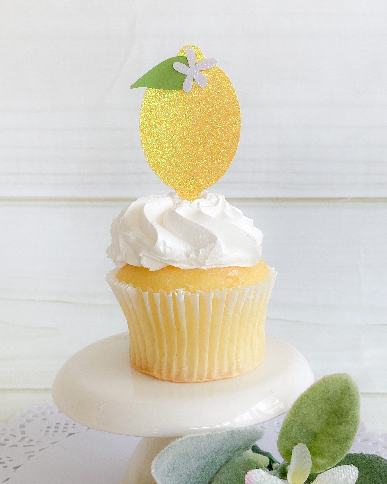 Lemon Cupcake Toppers Set of 12 Fruit Theme First Birthday Etsy