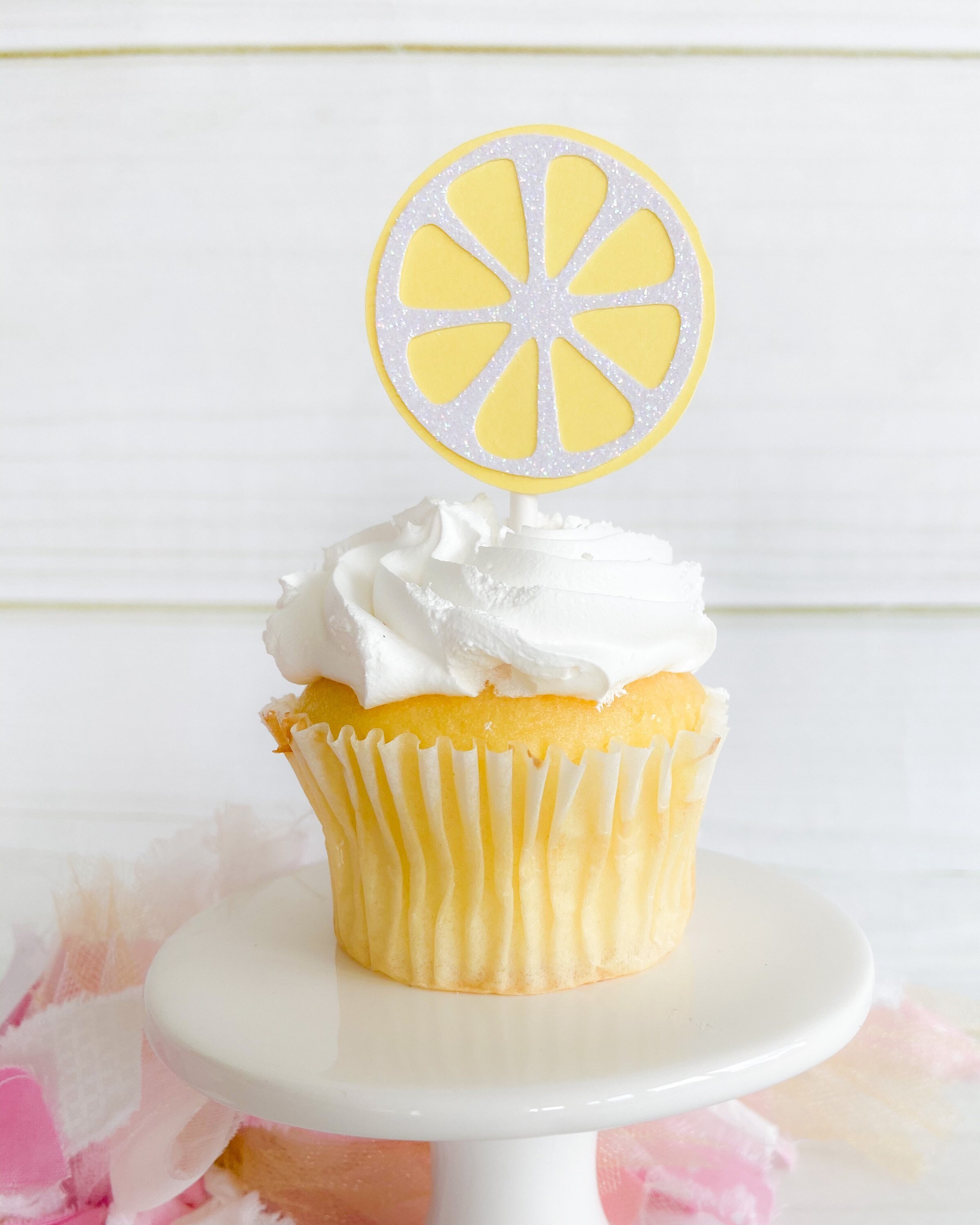 Lemon Cupcake Toppers Set of 12 Fruit Theme First Birthday Etsy