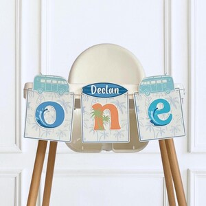The Big One High Chair Banner, Personalized Retro Surf One Banner, Beach Theme First Birthday, High Chair  Decoration