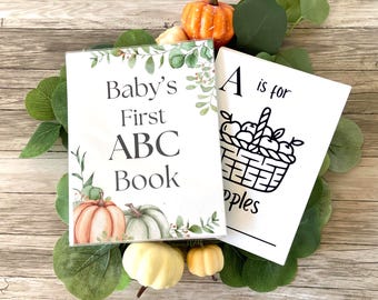 Pumpkin ABC Coloring Book, Baby Shower Activity, Baby's First Book (PRINTED)