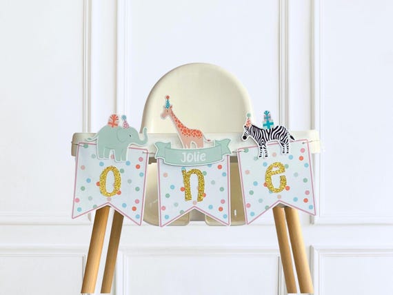 Personalized Party Animal High Chair Banner: 1st or 2nd Birthday Decor