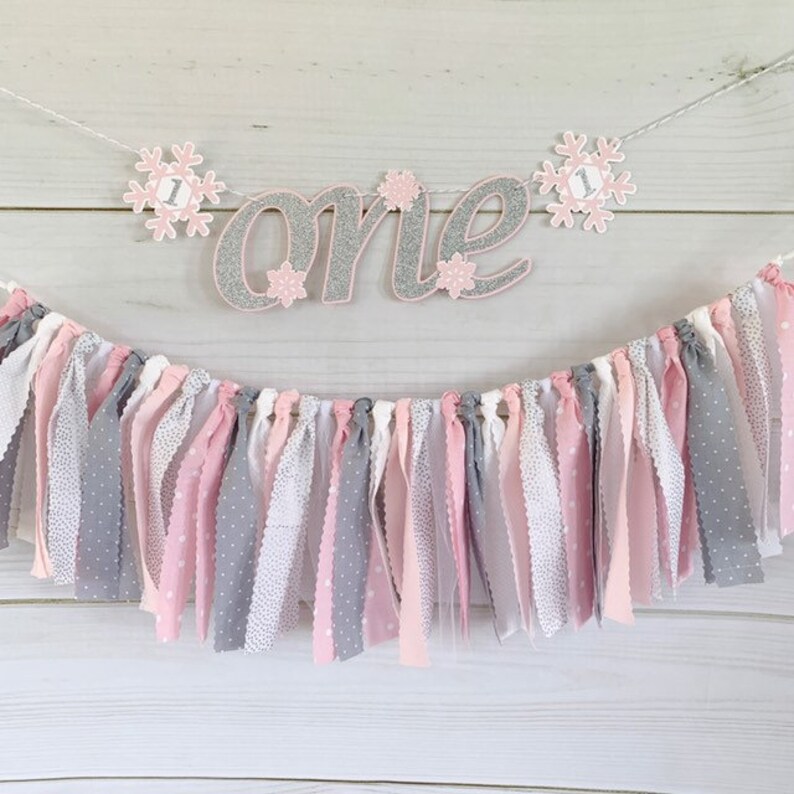 Winter Onederland 1st Birthday Winter Theme Girl First Birthday Winter Wonderland High chair Banner