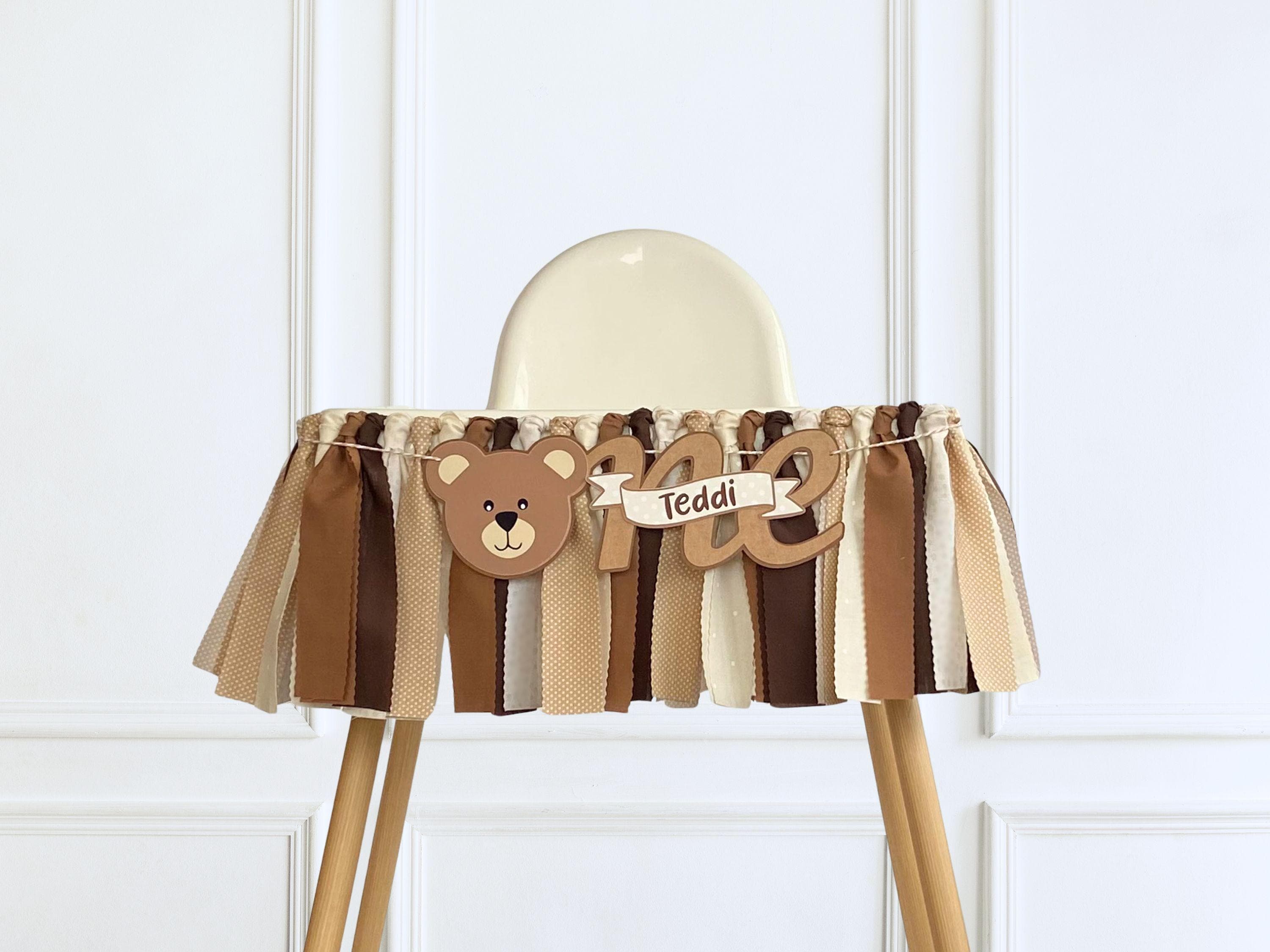 Teddy Bear High Chair Banner, Personalized Beary First Birthday Party ...