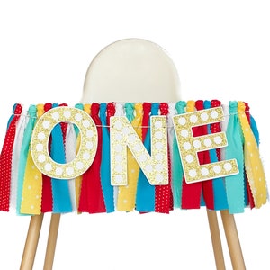 Carnival 1st Birthday High Chair Banner, Circus Theme Banner for First Birthday, Girl or Boy Theme Party