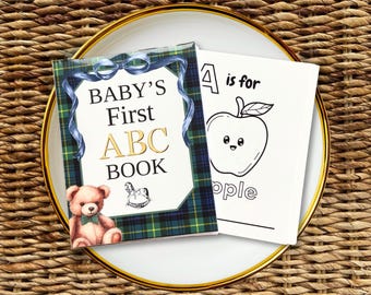 ABC Coloring Book, Baby Shower Activity, Baby's First Book (PRINTED), Personalized Keepsake