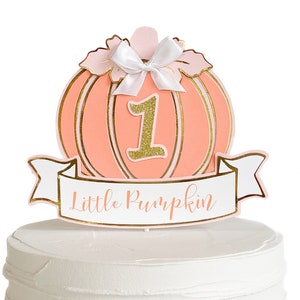 Little Pumpkin Cake Topper, Lil Pumpkin First Birthday, 1st Birthday Party Decorations, Smash Cake Prop