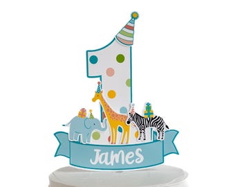 Personalized Party Animal Cake Topper: Custom Birthday Decoration