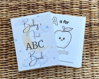 ABC Coloring Book, Moon and Stars Theme Baby Shower Activity, Baby's First Book (PRINTED)