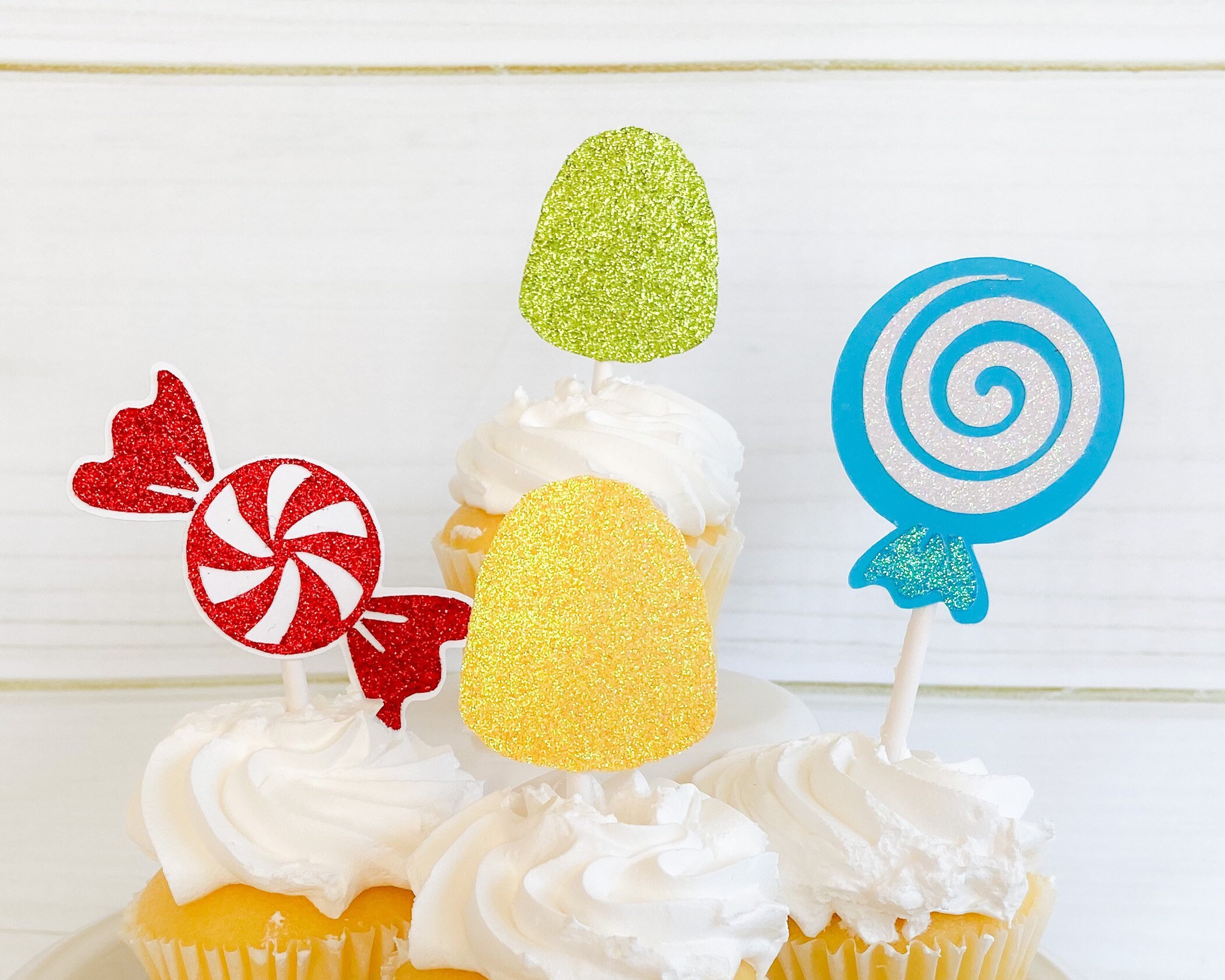 Candyland Set of 12 Cupcake Topperssweet Shoppe Cupcake Etsy