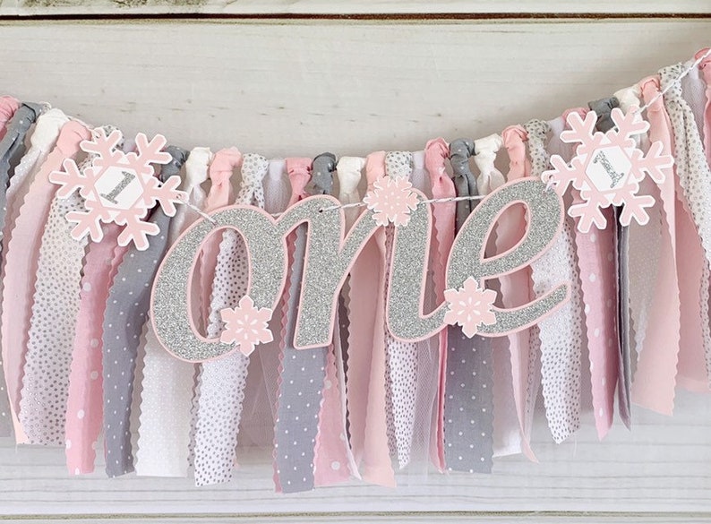 Winter Onederland 1st Birthday Winter Theme Girl First Birthday Winter Wonderland High chair Banner