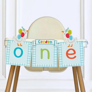Silly Goose High Chair Banner, Personalized Boy First Birthday Banner, One Silly Goose Party Decorations, Goose 2nd Birthday