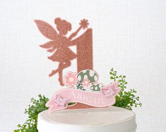 Boho Fairy Birthday Cake Topper: Personalized Woodland Theme Party Decoration