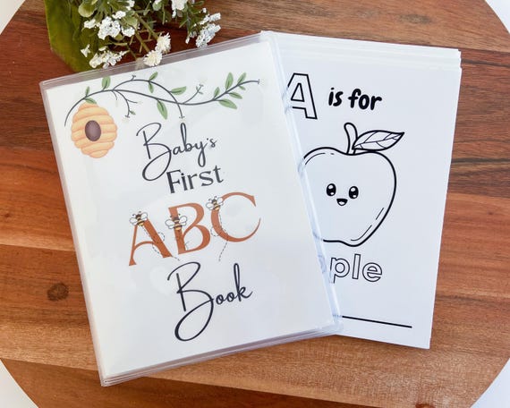 ABC Coloring Book, Baby Shower Activity, Baby's First Book (PRINTED)