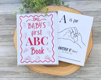 Italian Theme ABC Coloring Book, Baby Shower Activity, Baby's First Book (PRINTED)