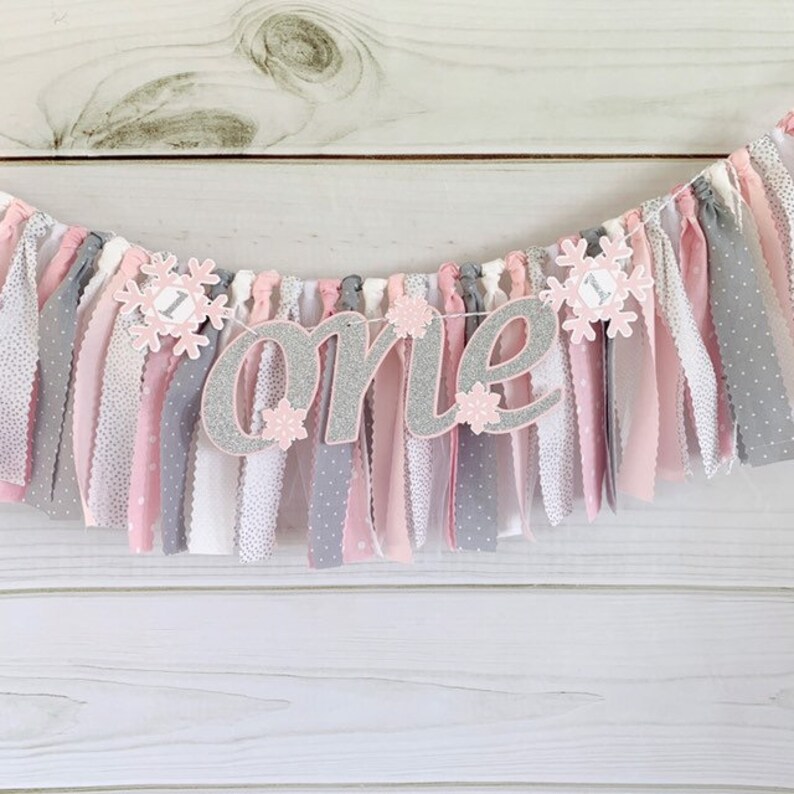 Winter Onederland 1st Birthday Winter Theme Girl First Birthday Winter Wonderland High chair Banner