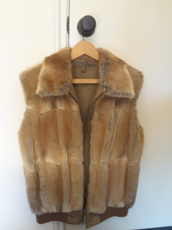 Vest bomber fur jacket