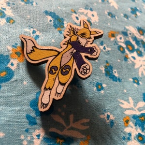 Digital Monster Renamon Full Body Wood Pin