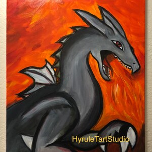 Original Art Fire Dragon, Acrylic Painting