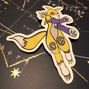 Digital Monster Renamon Action Pose Sticker Matte or Glitter