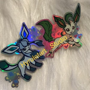 Pocket Monster Leafeon and Glaceon Holographic Stickers