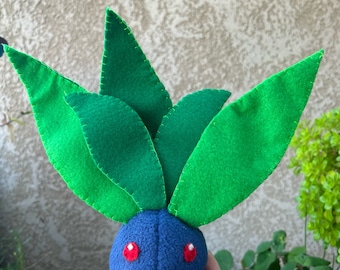 Handmade Pocket Monster Oddish Plushy -  Grass Type