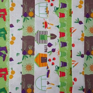 Vegetable Patch 10 Jelly Roll Strips Cotton Patchwork Fabric x 22 inch long