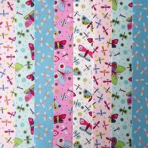 Farfalle 20 strisce di Jelly Roll Tessuto patchwork 100% cotone x 22 pollici di lunghezza