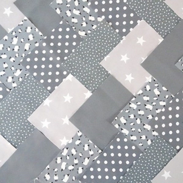 Grey Charm Pack 50 Pieces 5 Inch Squares 100% Cotton Patchwork Fabric