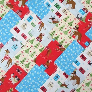 Confezione di ciondoli in tessuto patchwork di cotone quadrato da 30 x 5 pollici - Doggie Christmas