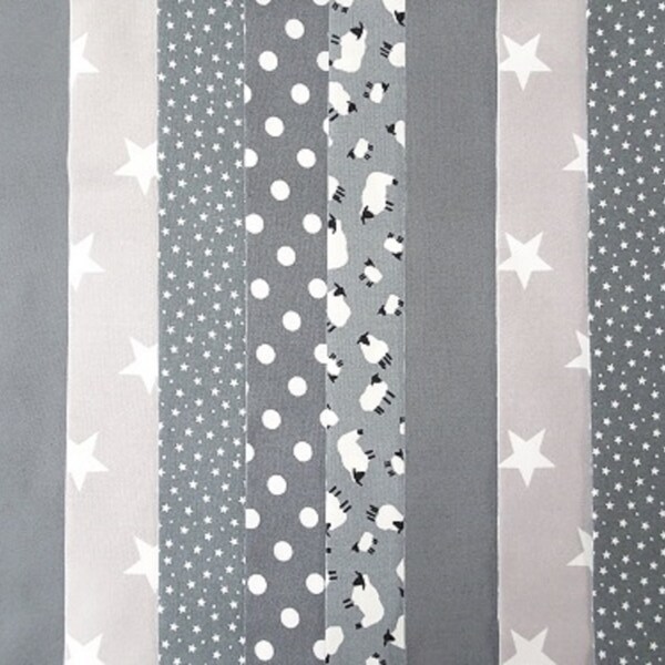 Grey 40 Jelly Roll Strips 100% Cotton Patchwork Fabric