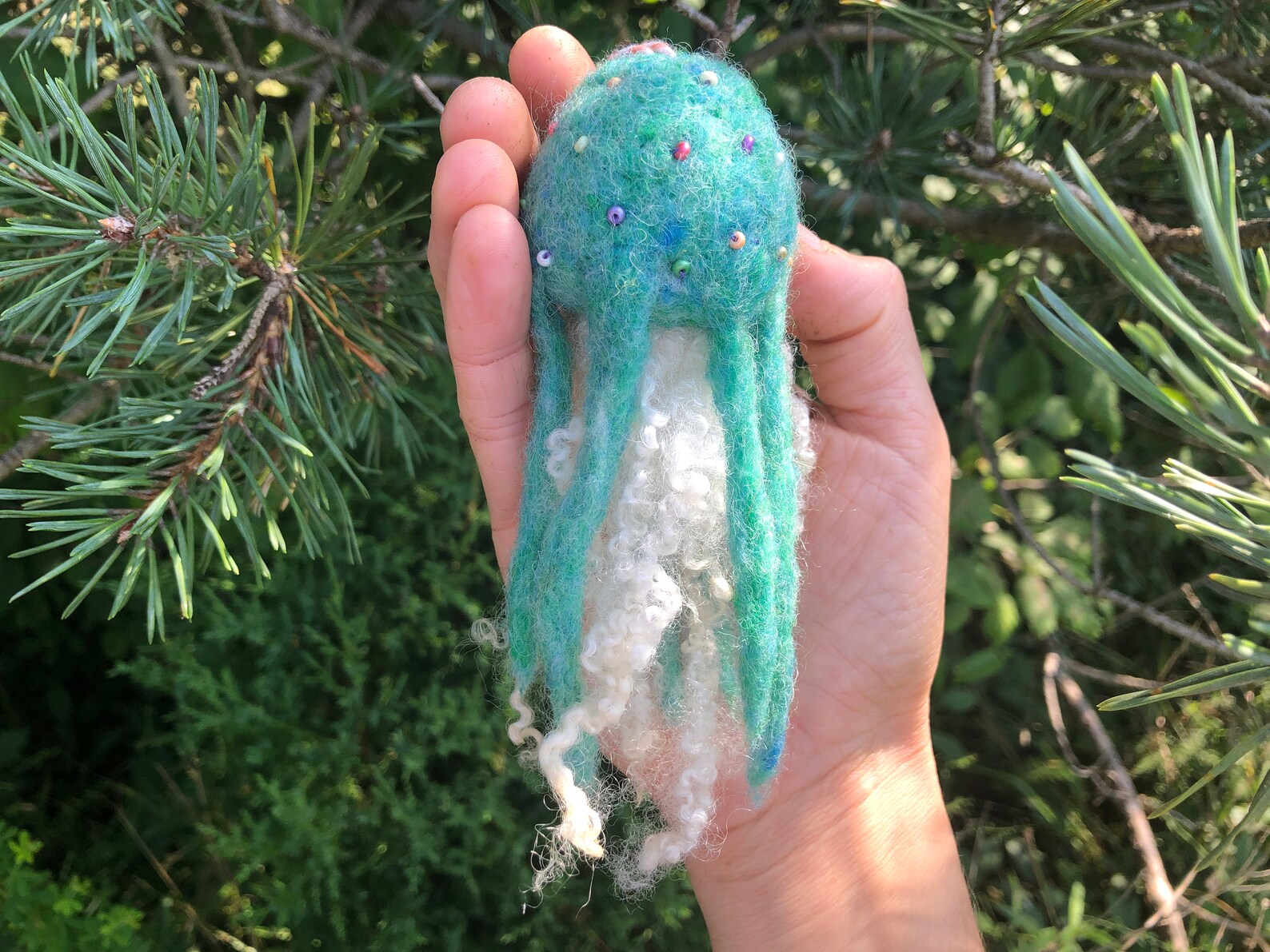 Needle Felted Jellyfish Ornaments Etsy