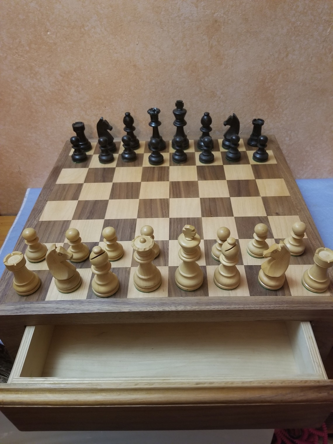 Walnut Chess board Genuinely hand made Etsy