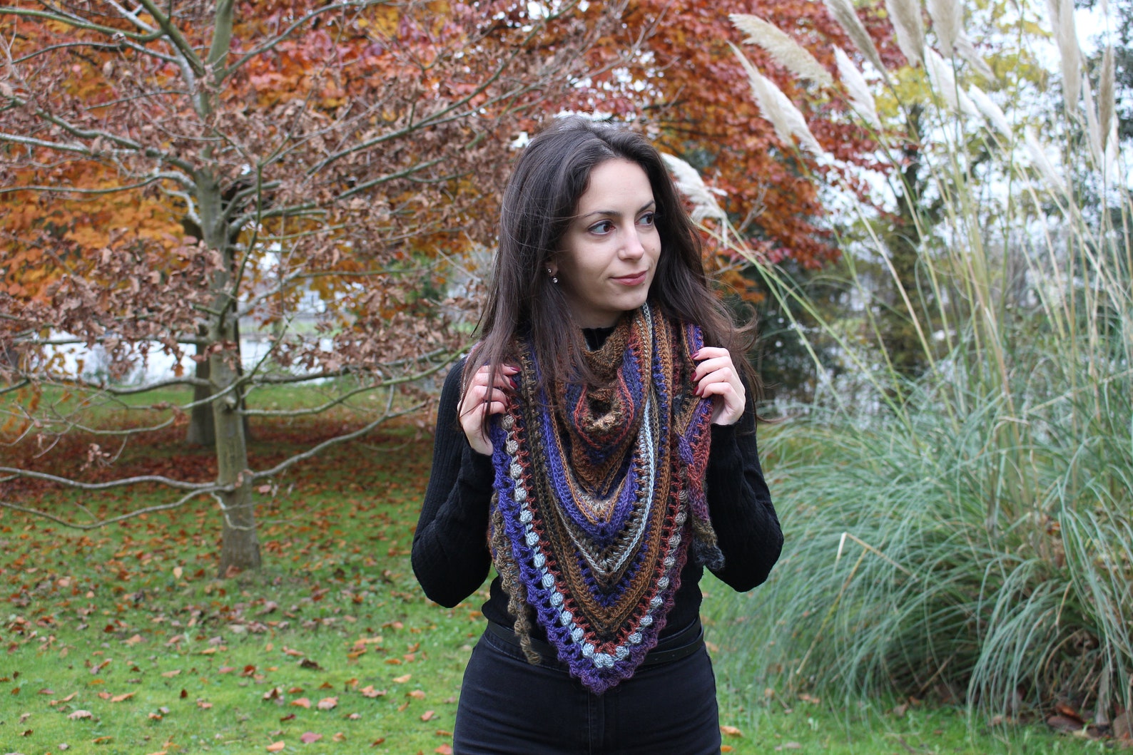 HomeinStitchesShop Autumn Secret Paths Shawl