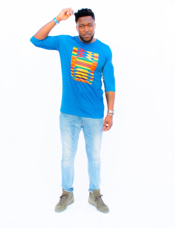 Ankara Fashion Long Line Men T-shirt 