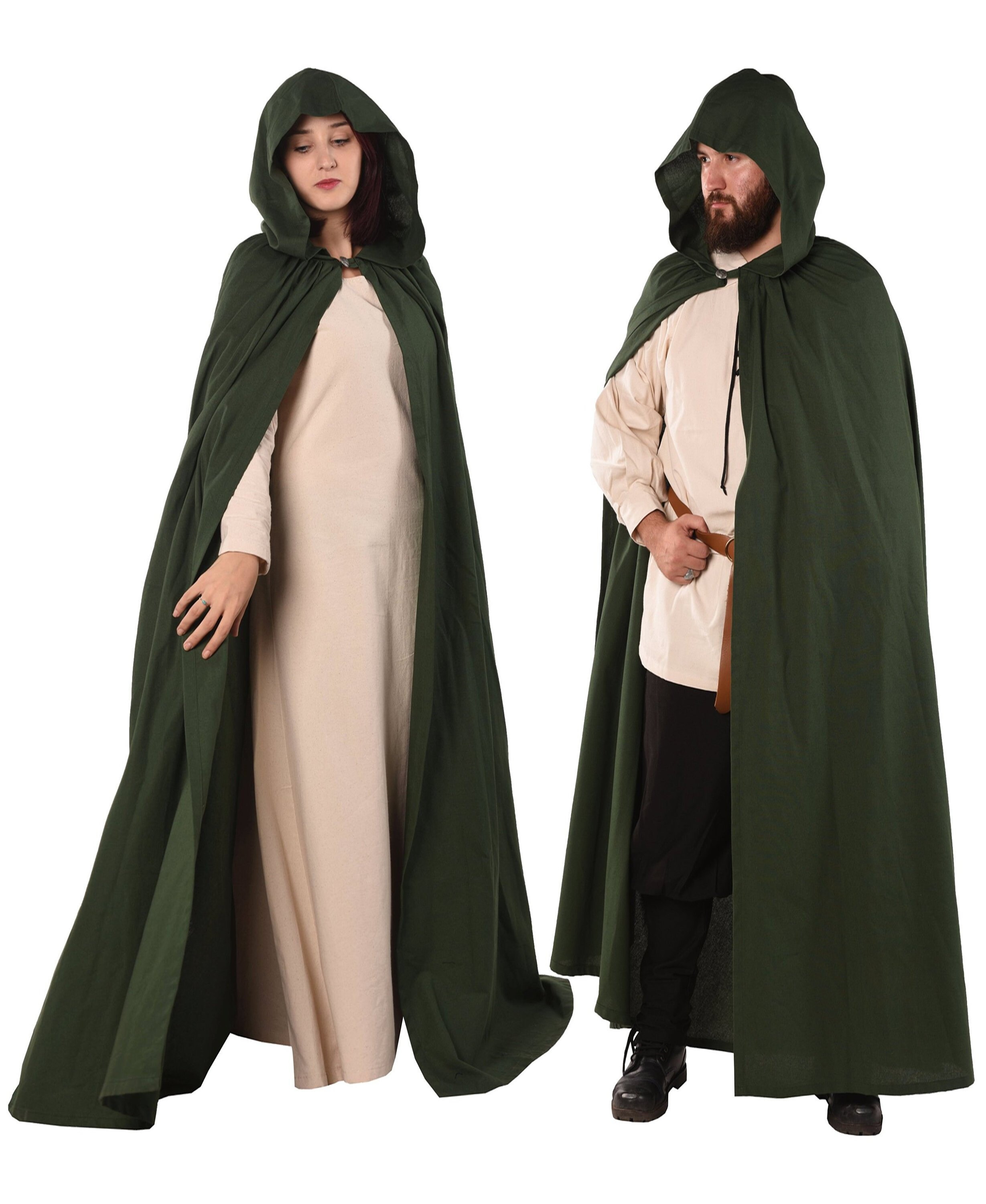 HERO Cotton Medieval Viking Renaissance Hooded COTTON CANVAS Cloak Made in  Turkey by Bycalvina.com 