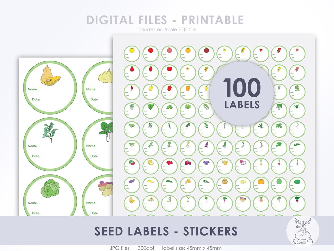 Seed Label Design Sticker Label Design for Gardeners Digital File