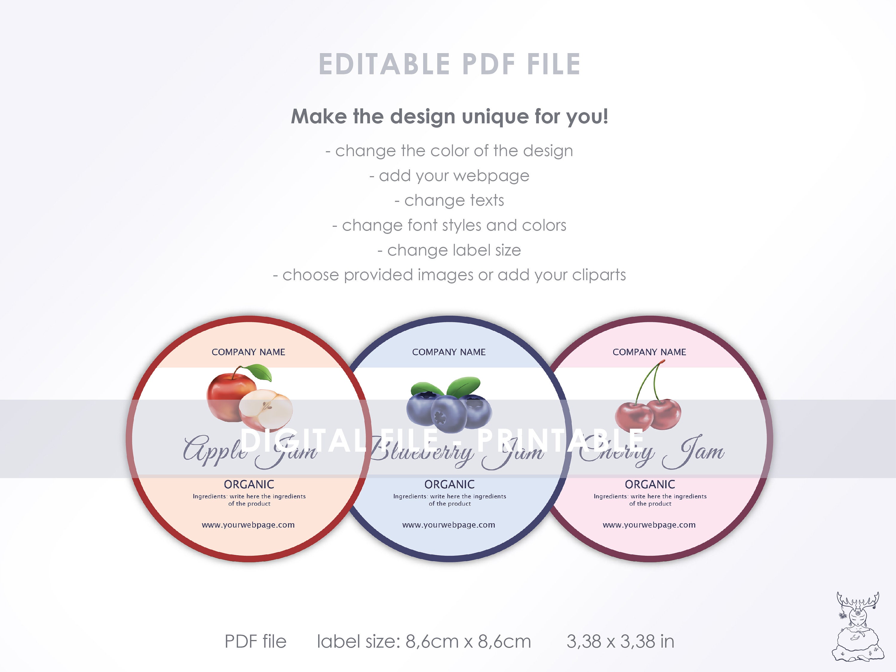 Jam Label Design - Editable Label Template - PDF - Digital File ...