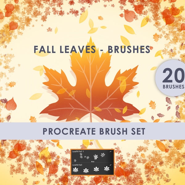 Procreate Brush set - Fall leaves - Stamp brushes - Pattern brushes - Digital file - 20 brushes - Autumn leaves