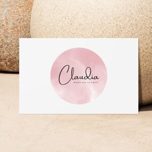 Modern Minimalist Premade Logo Design, Feminine Pink Marble Branding, Readymade Custom Logo Design, Instant Beauty or Hair Salon Logo Design