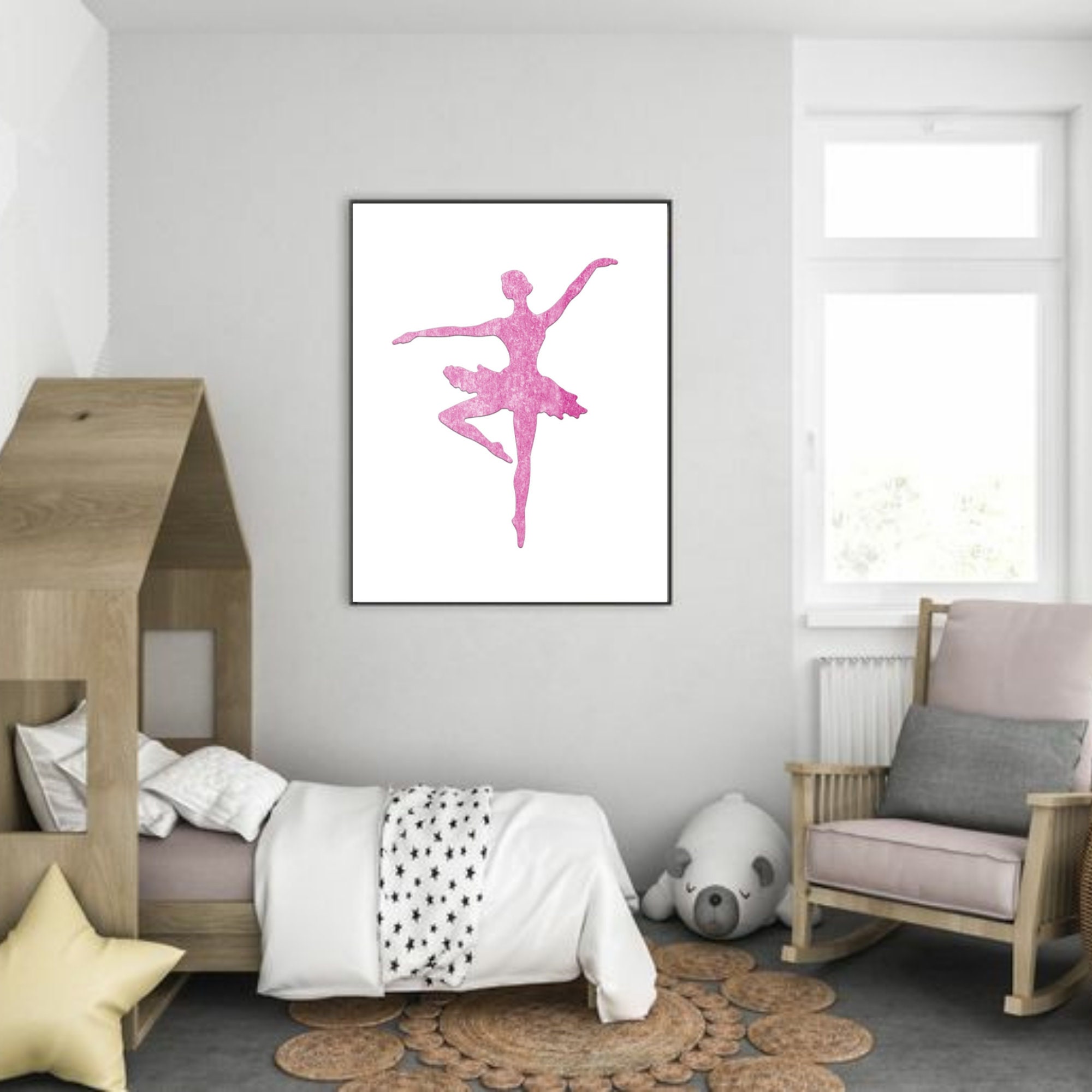 PRINTABLE Pink Ballerina Wall Art Ballerina Wall Décor Print Etsy