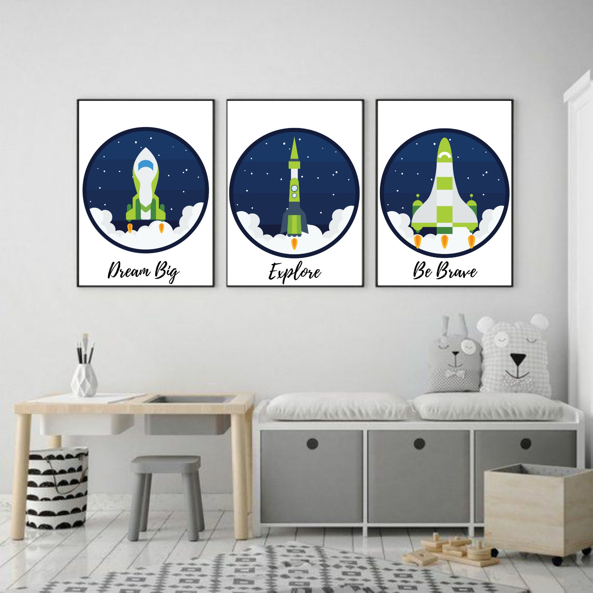 Space Wall Art Set of 3 Prints Outer Space Décor Printable - Etsy