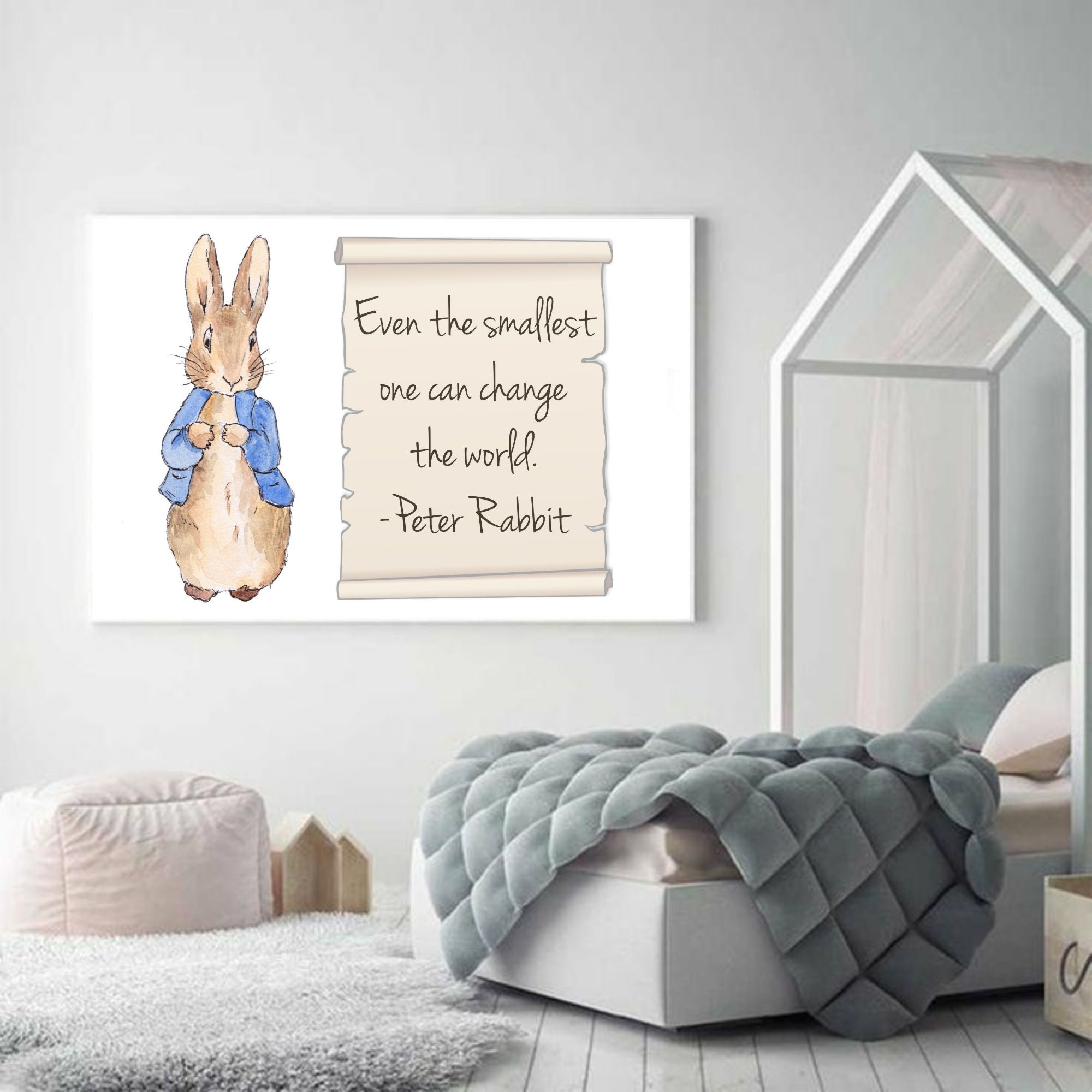 Peter Rabbit Nursery Wall Art, Even the Smallest One Can Change the ...