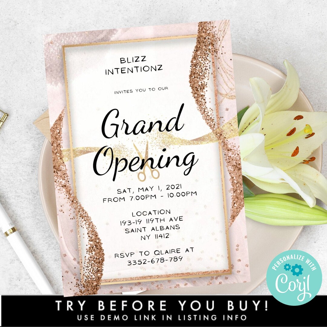 Electronic Grand Opening Launch Party Invitation Template, Social Media ...