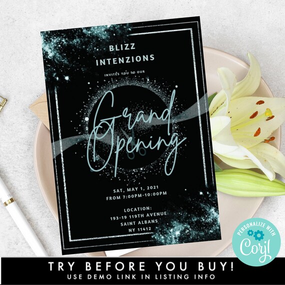Electronic Grand Opening Launch Party Invitation Template | Etsy