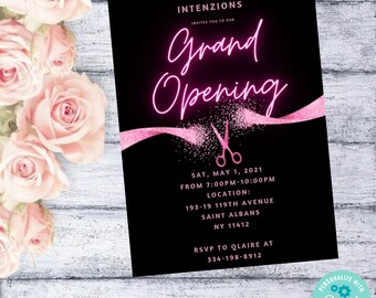 Ribbon Cutting Ceremony Party Invitation, Grand Opening Launch