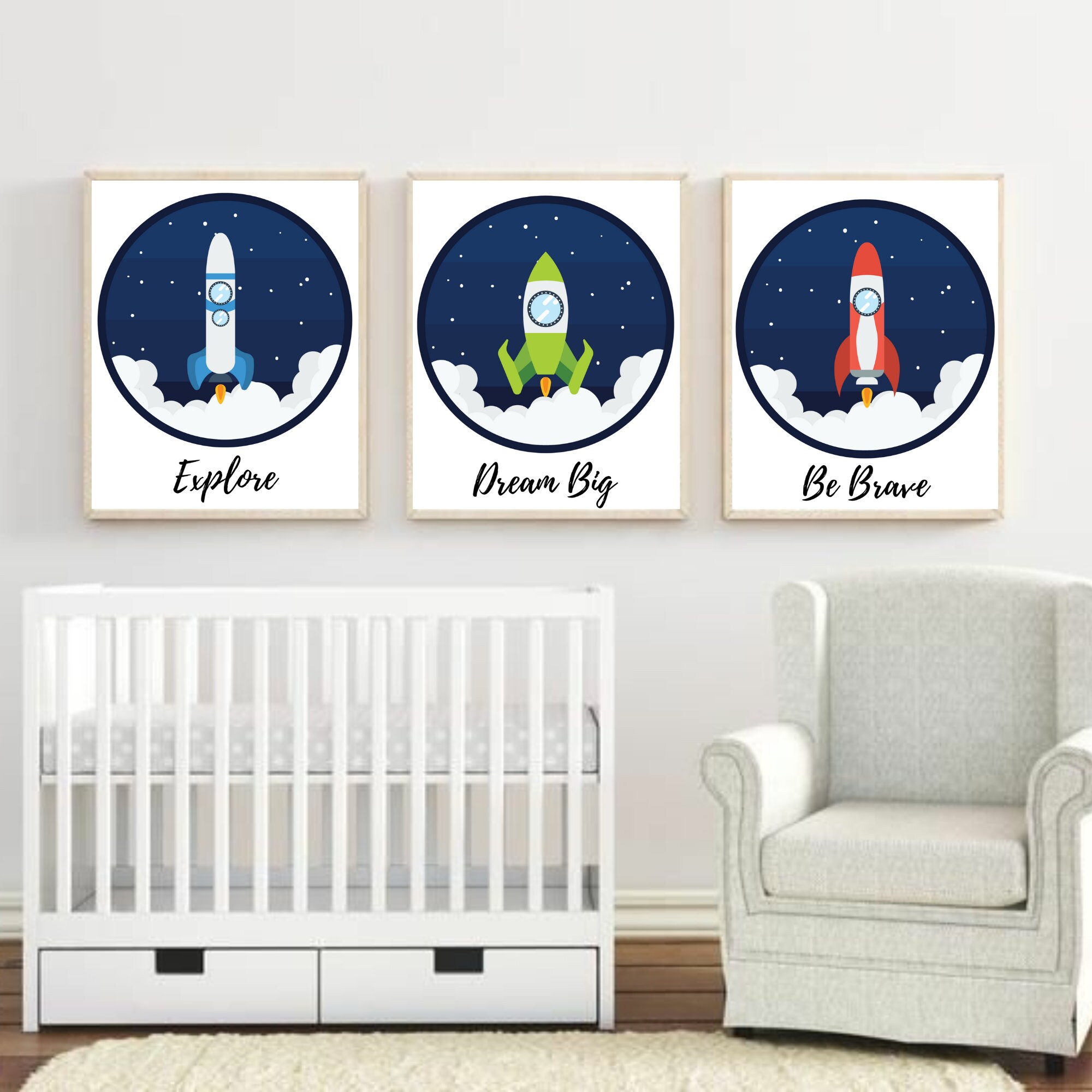 Space Wall Art Set of 3 Prints Outer Space Décor Printable - Etsy
