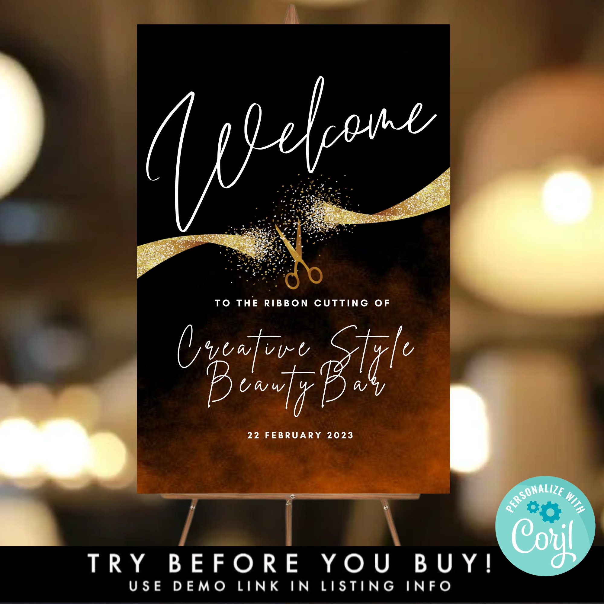 Grand Opening Welcome Sign Edit Yourself Template, Printable Sign 24x18 or  36x24, Digital Download, Launch Party Ribbon Cutting Ceremony 
