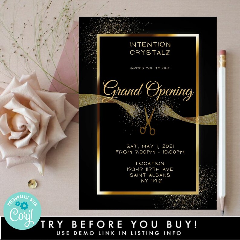 Electronic Grand Opening Launch Party Invitation Template, Digital